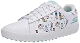 Skechers Women's Go Drive Dogs at Play Spikeless Golf Shoe, White/Blue, 8.5 M US
