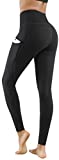 Lingswallow High Waist Yoga Pants - Yoga Pants with Pockets Tummy Control, 4 Ways Stretch Workout Running Yoga Leggings (Black, X-Large)