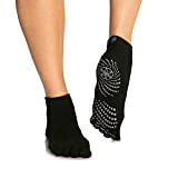 Gaiam Grippy Yoga Socks for Extra Grip in Standard or Hot Yoga, Barre, Pilates, Ballet or at Home for Added Balance and Stability, Grey