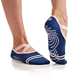 Gaiam Yoga Barre Socks | Non Slip Sticky Toe Grip Accessories for Women & Men | Pure Barre, Yoga, Pilates, Dance | One Size Fits Most, Indigo