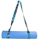 iRibit Fitness Premium Design Yoga Mat Carry Strap Sling (BlueFlower)