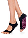 Yoga Pilates Socks for Women Non Slip, Toeless Non Skid Sticky Grip Sock - Pilates, Barre, Ballet