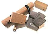 ARC Natural Cork Yoga Set Starter Kit, 8 Pieces Equipment, Includes 1 CORK (4mm) Yoga Mat, 2 Yoga Blocks, 2 Yoga Straps, 1 Large Microfiber Towel, 2 Hand Microfiber Towels.