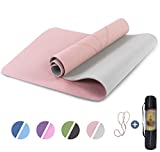 UMINEUX Yoga Mat Non Slip, Pilates Fitness Mats with Alignment Marks, Eco Friendly, Anti-Tear Yoga Mats for Women, 1/4" Exercise Mats for Home Workout with Carrying Strap & Storage Bag