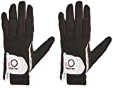 FINGER TEN Men’s Golf Glove Rain Grip Pair Both Hand or 2 Pack Left Right Hand, Hot Wet Weather No Sweat, Black Gray Green, Fit Size Small Medium Large XL (M/Large Black, Left)