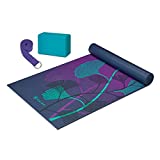 Gaiam Beginner's Yoga Kit (Yoga Mat, Yoga Block, Yoga Strap), Lily Shadows
