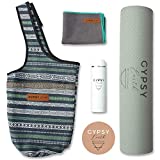 Gypsy Earth Yoga Carry Bag with Yoga mat (Grey) with Free Sustainable Water Bottle and Micro Fiber Towel, Fit Most Size Mats, Multi-Functional Usage, Yoga Tote Bag, Yoga Gift Set, Yoga Starter Kit
