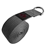 Clever Yoga 8-Foot Yoga Strap Made with The Best, Durable Cotton - Comes with Our Special Namaste (Dark Gray)