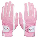 Efunist Women’s Golf Glove 1 Pair Left Hand Right Hand Hot Wet Weather No Sweat Non-Slip Fit Size Small Medium Large XL (Pink, 20=Large)