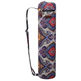 Fremous Yoga Mat Bag and Carriers for Women and Men - Double Storage Pocket - Easy Access Zipper - Adjustable Shoulder Strap and Handle (Lotus)