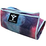 Sticky Grip Yoga Towel - Best Non-Slip Towel for Hot Yoga - Anti-Slipping, Sweat Absorbent Microfiber Towels with Silicone Grip Bottom for Standard & XL Sized Mats (Blue & Pink Tie Dye)